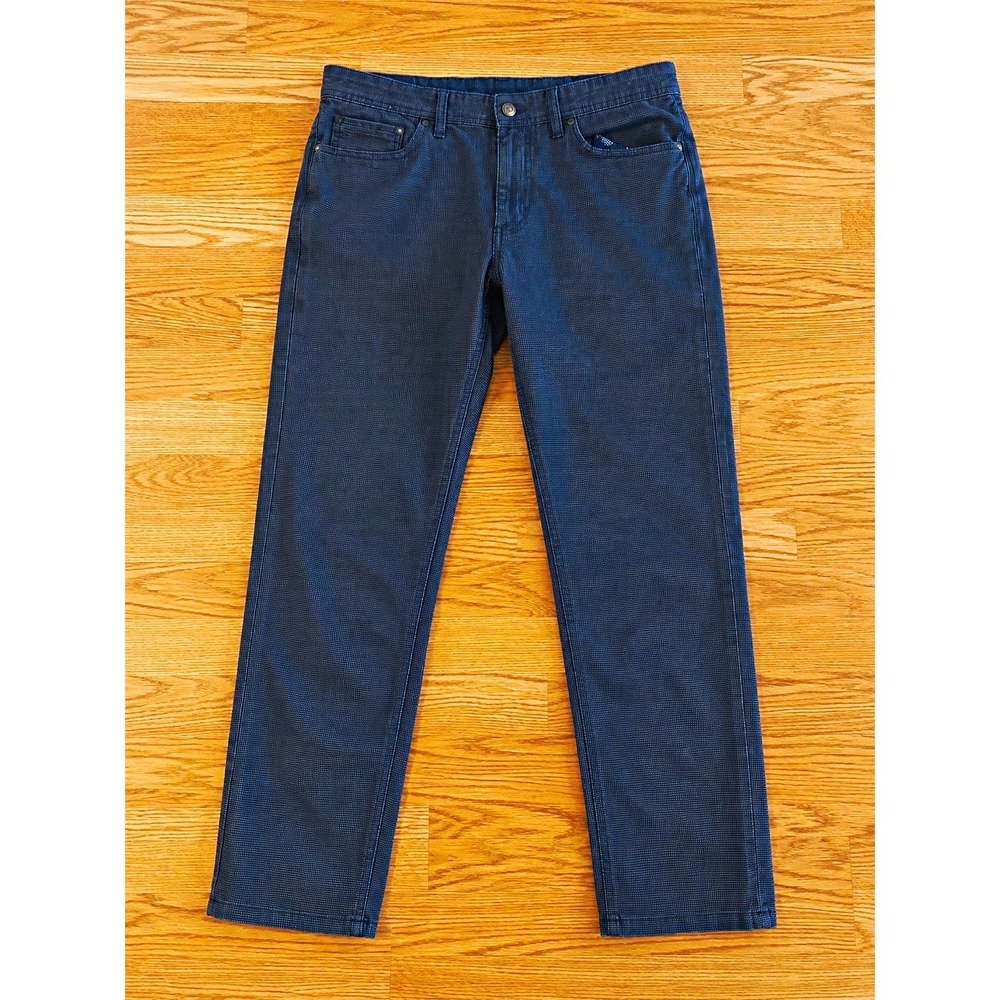 English Laundry 5 Pocket Pants Mens 36x32 Navy Blue Textured Stretch Flex EUC